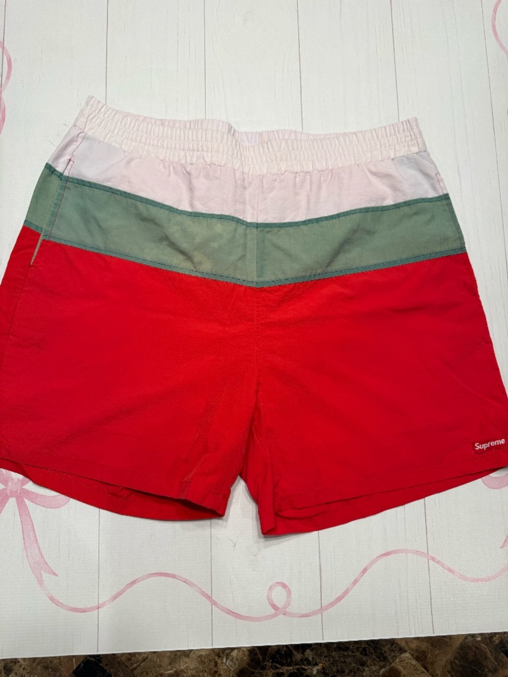 SUPREME SS17 SPLIT LOGO water shorts Size L